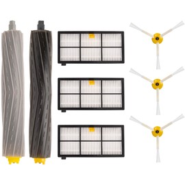 BlueStars Replacement Accessories Parts Kit for iRobot Roomba 800 900 Series 805 860 870 871 880 890 960 Robot Vacuum Cleaner | 1 Debris Extractor 3 HEPA Filters 3 Side Brushes - Extra Screws