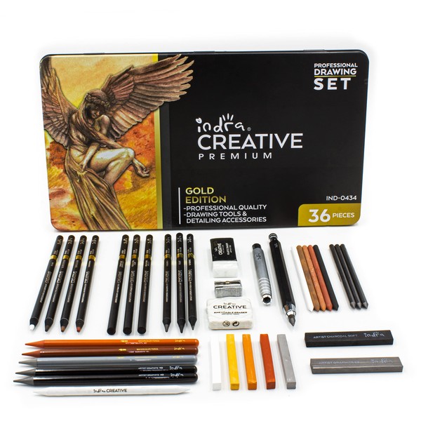 Ind-0434 Set de Lápices Profesionales Indra Creative Premium Golden Edition