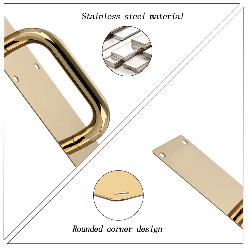 GINZER 2 Pack Push Pull Door Handle Set, Commercial Heavy