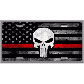 Thin Red Line Fire Department Car Vanity Tag  - License Plate