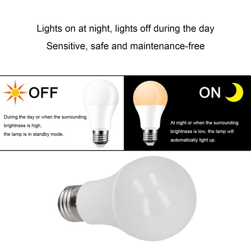 LED Induction Bulb 12W 1080LM Light Control Motion Sensor Dusk