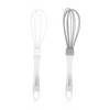 Silicone Whisks for Cooking, Non-Scratch, Clear Acrylic Handle, Hanging Hook