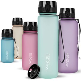 720°DGREE Water Bottle 650ml “uberBottle“ softTouch +Sieve - BPA-Free Tritan, Leakproof, Reusable Drinking Bottle - Sports Bottle for School, Fitness, Gym, Cycling, Travel, Office, Outdoor, Hiking