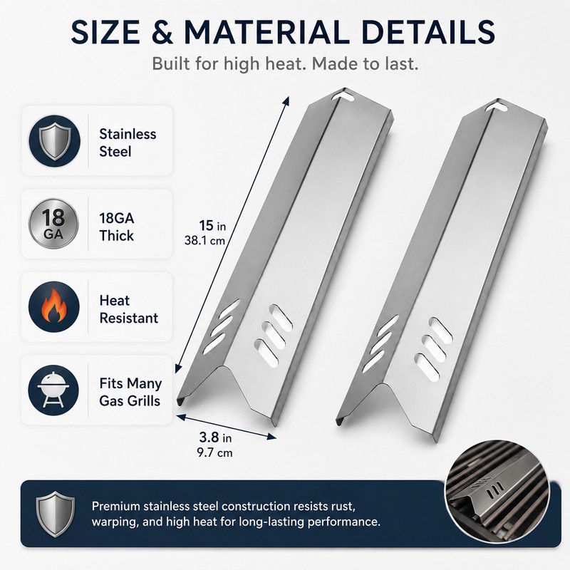 Stainless Steel Grill Heat Tents, Universal Burner Covers for Gas
