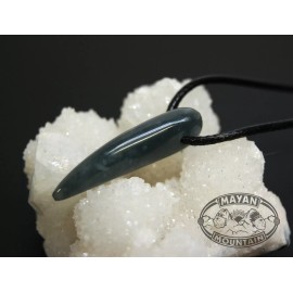 Mayan Mountain SIMPLE JADE PRINCESA BLUE JAGUAR TOOTH CLAW NECKLACE GUATEMALAN JADEITE SJT-03