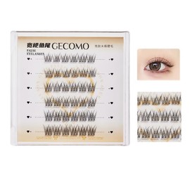 GECOMO Lower False Eyelashes, Partial False Eyelashes, Straight Pita Eyelashes, Natural False Eyelashes, No Glue Required Lower Eyelashes, False Eyelashes with Glue #G6006