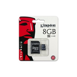 Kingston - Memoria Flash de Tarjeta microSDHC de Clase 4 de 8 GB con Adaptador SD SDC4/8 GB