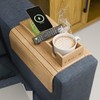 Croon Bamboo Sofa Arm Tray with Wireless Charger for Mobiles,