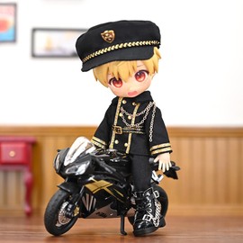 ISHR Obitsu 11 OB11 Size Costume, For 4.3 inches (11 cm) Body, Military Uniform, Short Hat, Nobility, Recovery Cosplay, Set of 4, 4 Colors (Black)