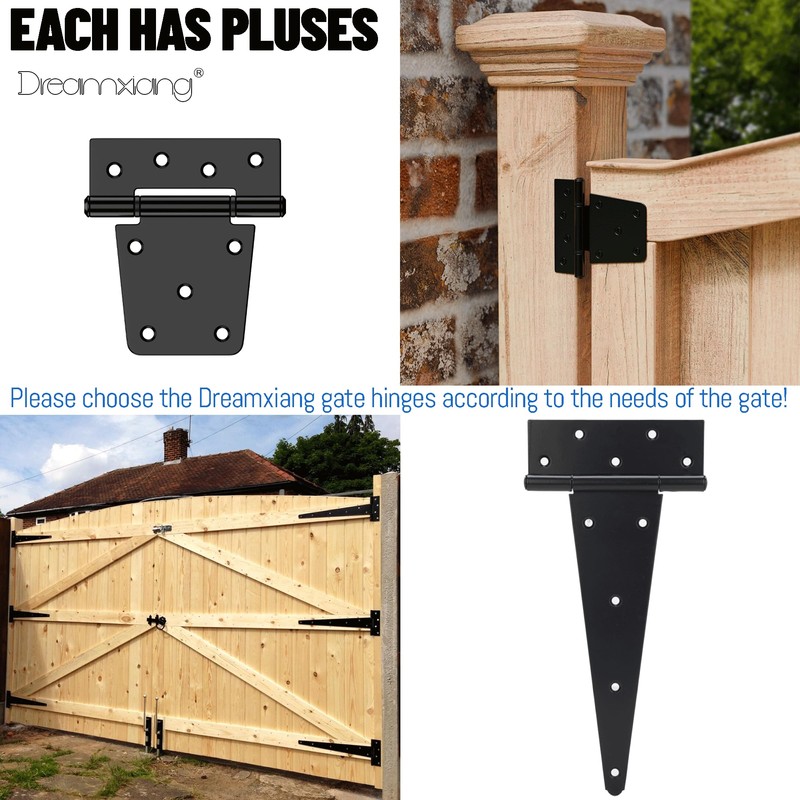 Dreamxiang 3.5 Inch Heavy Duty Gate Hinges, Gate Hinges for