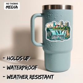 Sioux Falls South Dakota Sticker 4 Inch - Waterproof Vinyl Decal for Laptop Water Bottle Car Tumbler - Durable Aesthetic Long-Lasting Stickers for Adults ID44990