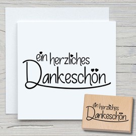 Newstamps Stamp A Heartfelt Thank You Motif Stamp Large Made of Wood and Rubber for Cards and Gifts Making, Wooden Stamp for Sayings, Text Stamps, Lettering, Scrapbook, Textile Stamp, Decoration