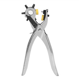 Multifunctional Hole Puncher Handle Punch Eyelet Plier with 5 Different Hole Sizes for Leather Strap Watch Band Leather Card (Color : Silver, Size : One Size)