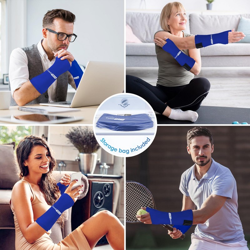 ComfiTECH Wrist Ice Pack Wrap 2 Pack, Flexible Hand Ice