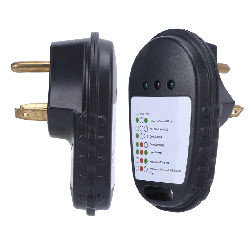 30A RV Circuit Analyzer Portable Power Tester Receptacle with LED