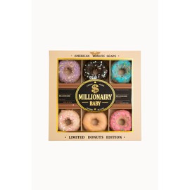 MILLIONAIRY BABY Luxury Donut Soaps Gift Box, 6 Decorative Soaps, Rose Scented, Unisex