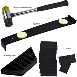 Laminate Wood Flooring Installation Kit with Tapping Block, Pull Bar, Mallet and 30 Spacers (A Plus)