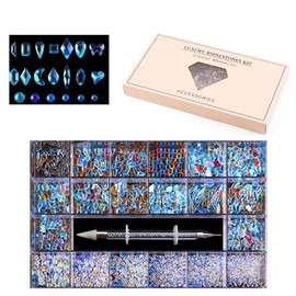 Other brands Unfoil Stone Nail Art Large Capacity Set of 20 Various Stones + Stone Picker / 언포일스톤 네일아트 대용량 각종 스톤 20종 + 스톤픽커 세트