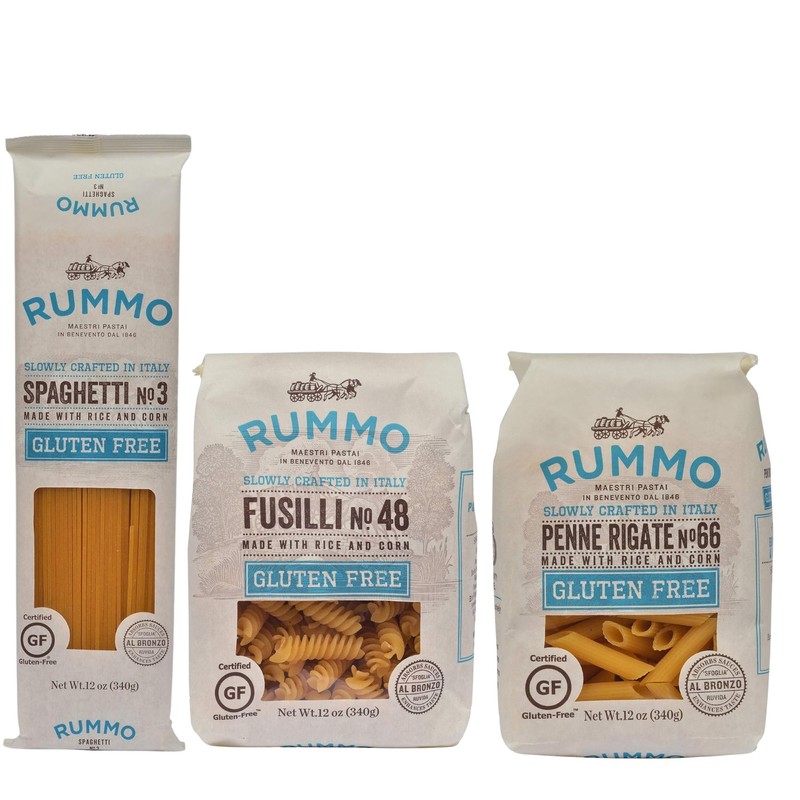 Rummo Gluten Free Pasta Variety Pack - Spaghetti Noodles, Fusilli,
