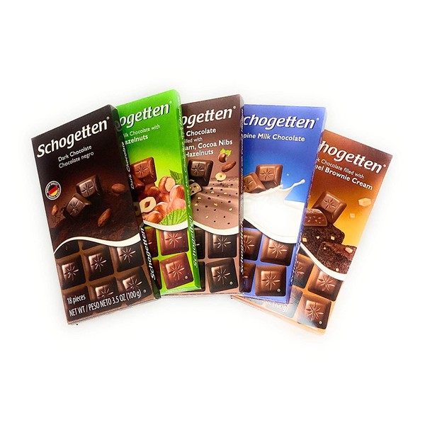 Schogetten German Chocolate Variety Pack Bundle of 5 Bars for the Holidays