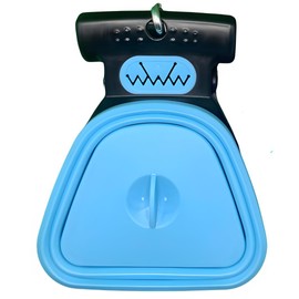 Poop Scooper (Blue Extender with Black Base, Small Breeds & Puppies). For Puppies/Small Beed Dogs, with Bag Dispenser and Leash Clip. Portable Poop Scooper. Compact Poop Scooper.