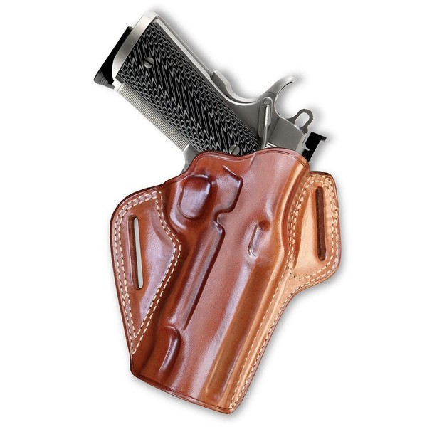 Premium The Ultimate Leather OWB Pancake Holster Fits, All 1911 5'' BBL Colt, Kimber, para, Springfieldd, Sigg, Rugerr, Remington, R/H Draw, Brown Color