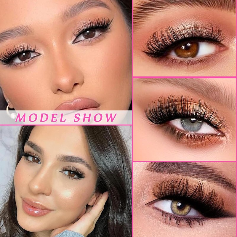 7 Pairs of 3D False Eyelashes, Cat Eye, Fluffy Volume,