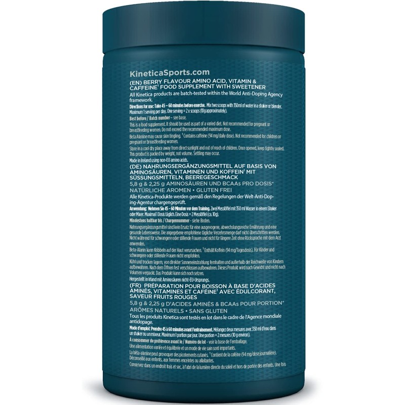 Kinetica PreFuel, Pre Workout, 5.9g Amino Acids & 2.3g BCAA's