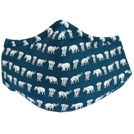 Soprano Navy Elephants Washable And Reusable 100% Cotton Face Mask