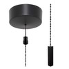 ElekTek Premium Matt Black Bathroom Light Pull Cord Switch Kit