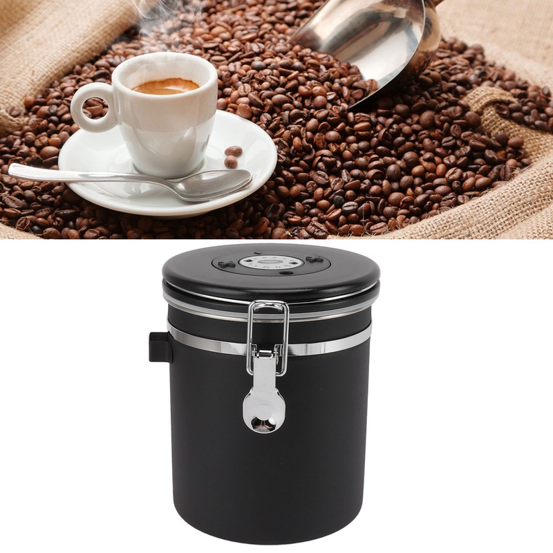 1.5L Coffee Canister Coffee Container with Scoop Date Tracker Stainless