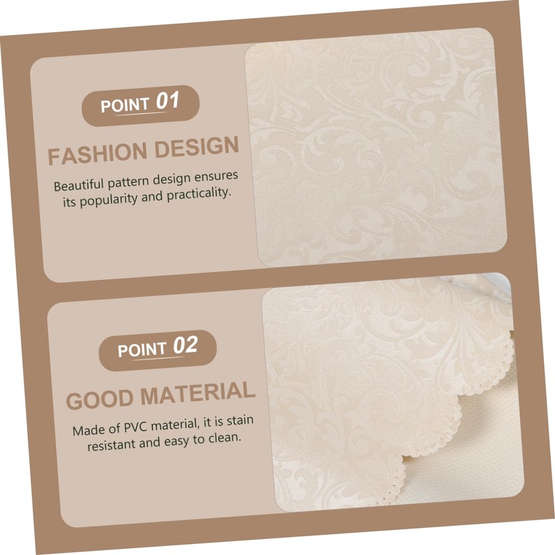 LABRIMP Elegant Rim Design Heat-Resistant PVC Tablecloth Decorative Dining Table