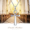 KINGWHYTE Urn Necklaces for Ashes 925 Sterling Silver Egyptian Ankh