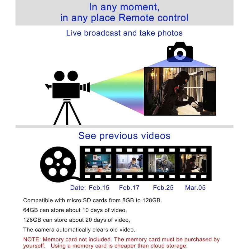 5G Wi-Fi Camera WiFi Mini Compact Camera High Definition Live