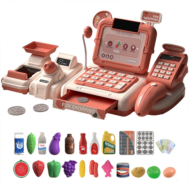 Play Cash Register Toy Pretend Play Set Preschool Learning Ideal