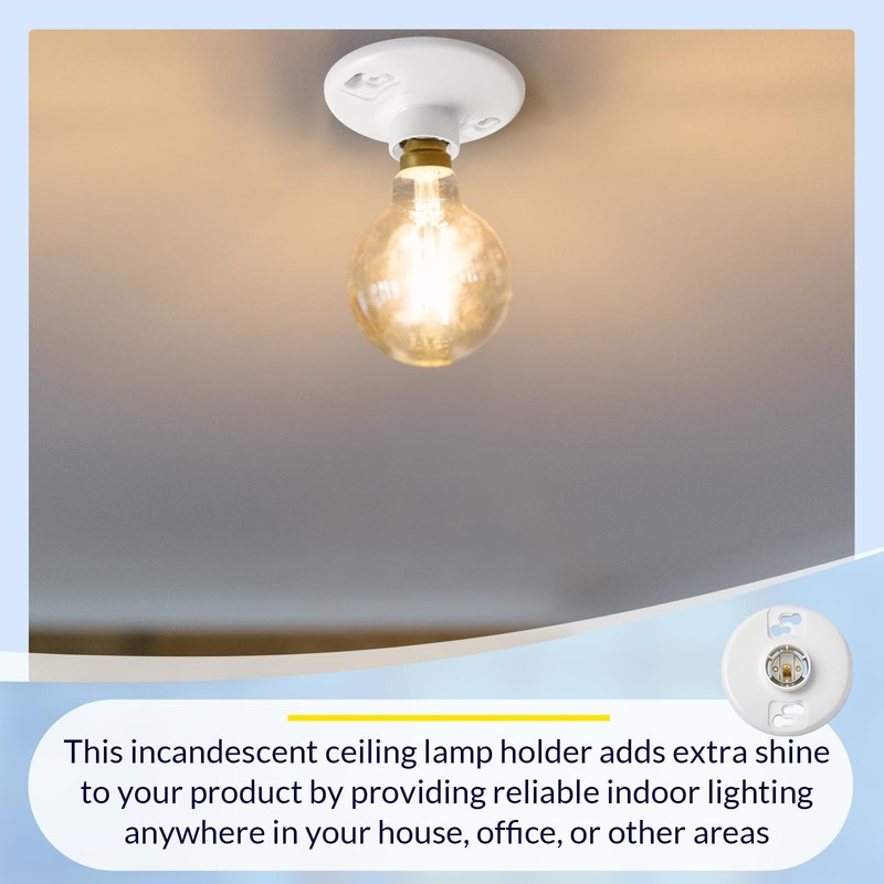 Saysurey 10 Pcs E26 Medium Base Ceiling Lamp Holder Keyless