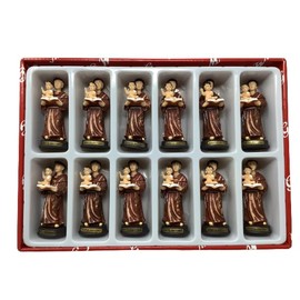 Cannan Set of 12 Pcs of Mini San Antonio De Padua 3" Religious Figurines Anthony of Padua Set