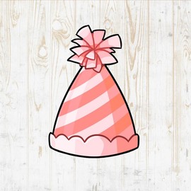 Party Hat Decals Peel & Stick - Wall Vinyl Stickers - Kawaii Birthday Holiday Cartoon Watercolor Colorful - Car Window Truck Laptop Tumbler - Boys Girls Kids Bedroom Room Decor DWSV20224