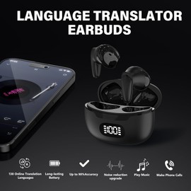 Translation Earbuds, Language Translator Earbuds, Two-Way Translator Device with APP for 74 Languages & 72 Accents, Fast Reaction, Instant Translation, Earbud Translator in Real Time