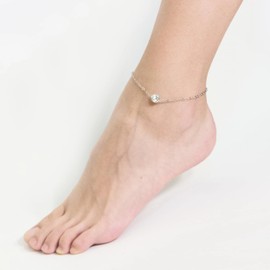 Philip Jones Crystal Anklet Created with Zircondia® Crystals