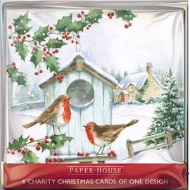 Pack of 6 Paper House Charity Christmas Cards (PH-CHPT0018) - Home Sweet Home - Sold in Aid of Age UK, British Heart Foundation, Greenfingers Charity, National Autistic Society, NSPCC and Tenovus