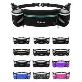 Q-RUN Running Hydration Belt, Turquoise, Medium 25-33 inches, 10 Oz