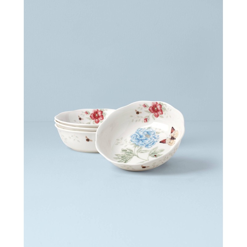 Lenox Butterfly Meadow Soup Bowls Set of 4, Service For