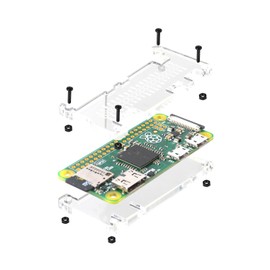 MakerSpot 8-in-1 Raspberry Pi Zero W Mega Pack (no PiZero Board) with 32GB Micro SD Card, 4-Port OTG USB Hub, Pin Headers, Mini HDMI Adapter, Transparent Acrylic Protector Cover Case & WiFi Dongle