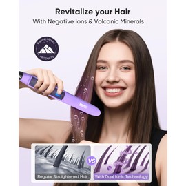 YeCheer 3D Floating Hair Straightener for Women, 1" Flat Iron with Vibrating Ceramic Plate - Ionic Technology & Volcanic Mineral for Moisturzing, Straightener and Curler, 10 Heat Settings