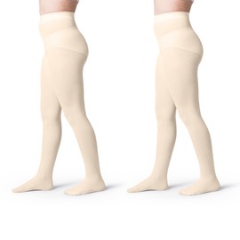 Silky Toes Girls' Opaque Microfiber Tights 1 or 2 Pairs Black White or Colored Nylon Stockings for Kids and Toddlers