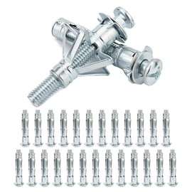25pcs Plasterboard Fixings, M4×38mm Hollow Wall Anchor Expansion Bolts, Drywall Sleeve Anchor Bolts Plasterboard Screws Heavy Duty Metal Plasterboard Cavity Wall Fixings Anchors Plugs