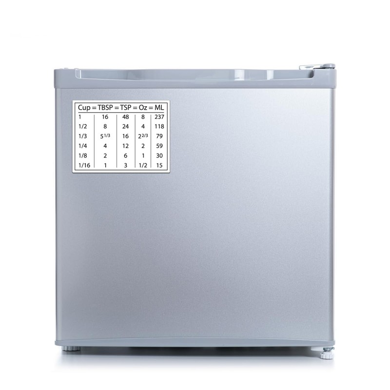 Kitchen Conversion Chart Magnet for Cooking & Baking, 4x3 Cup