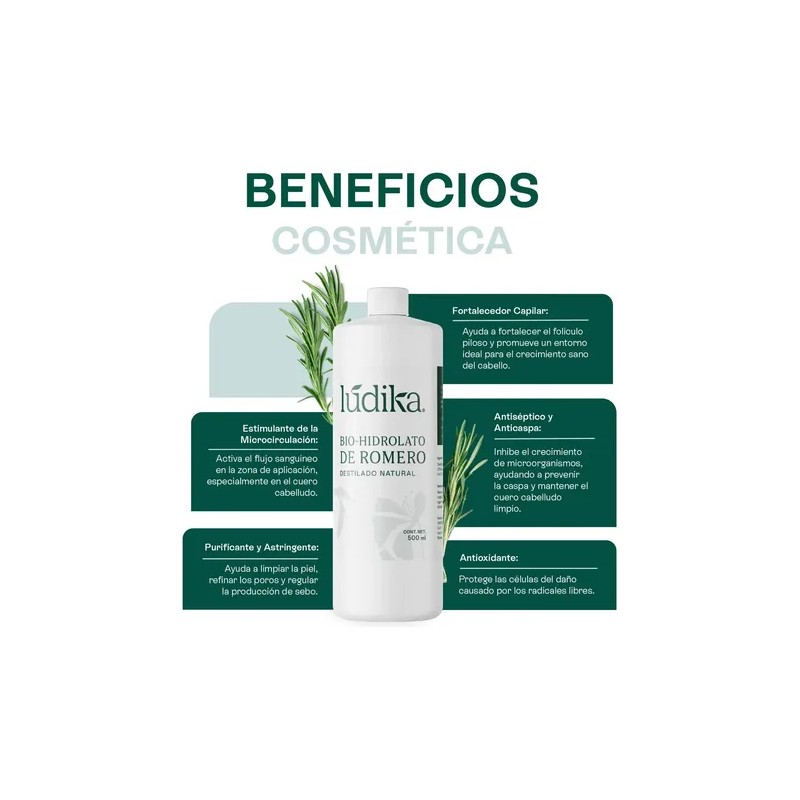 Hidrolato Romero Hebbe 500ml Tónico Piel Grasa y Cabello Débil