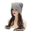 ZLYC Ladies Beanie Hat, Bear Ears Grey